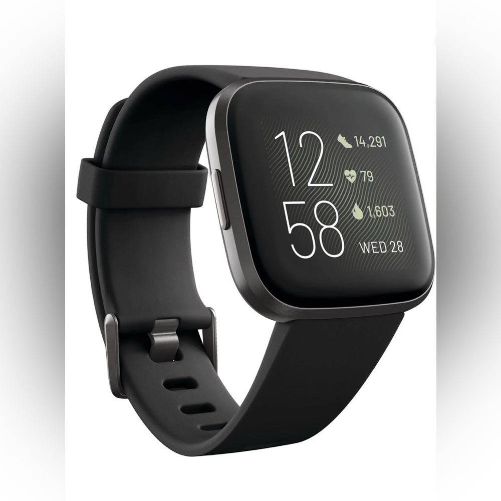 Fitbit Versa 2 Health & Fitness Smartwatch - Black/Carbon Aluminum